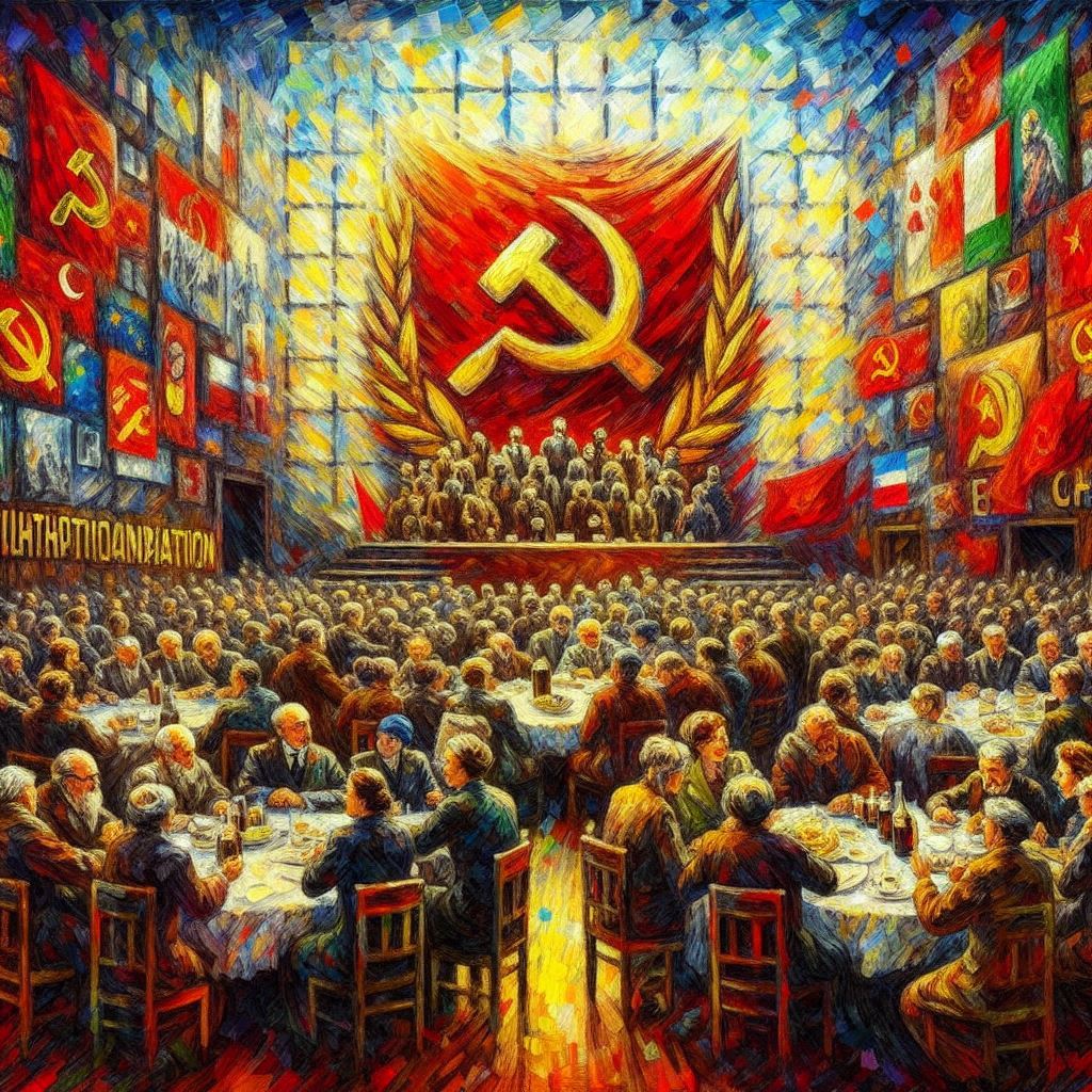 Kommunistische Initiative (nach den Vorstellungen und Halluzinationen der KI - Copilot generated image) - Mit KI erstellt - Microsoft Bing - Image Creator unterstützt von DALL·E 3