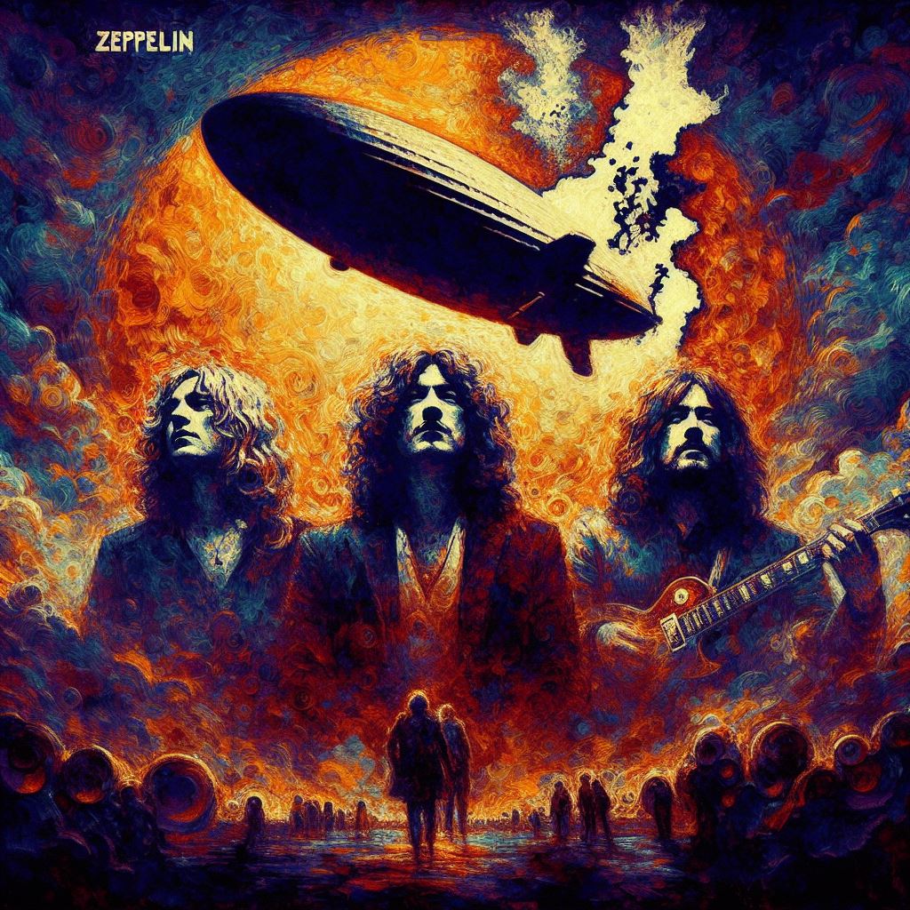 Led Zeppelin (wie die KI es sich vorstellt) - Mit KI erstellt - Microsoft Bing - Image Creator unterstützt von DALL·E 3