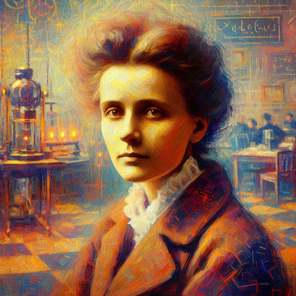 Marie Curie (nach den Vorstellungen und Halluzinationen der KI - Copilot generated image) - Mit KI erstellt - Microsoft Bing - Image Creator unterstützt von DALL·E 3