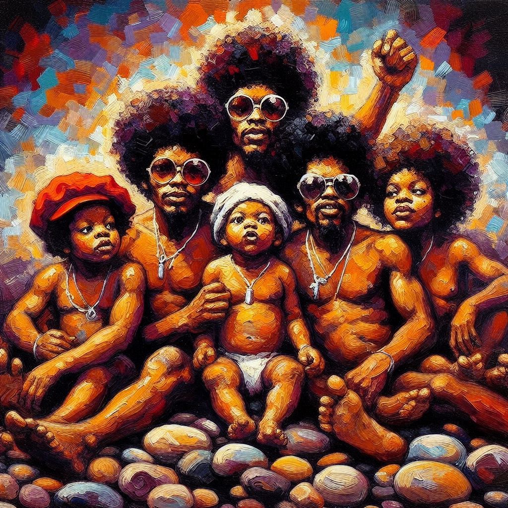 Sly & The Family Stone (wie die KI es sich vorstellt) - Mit KI erstellt - Microsoft Bing - Image Creator unterstützt von DALL·E 3