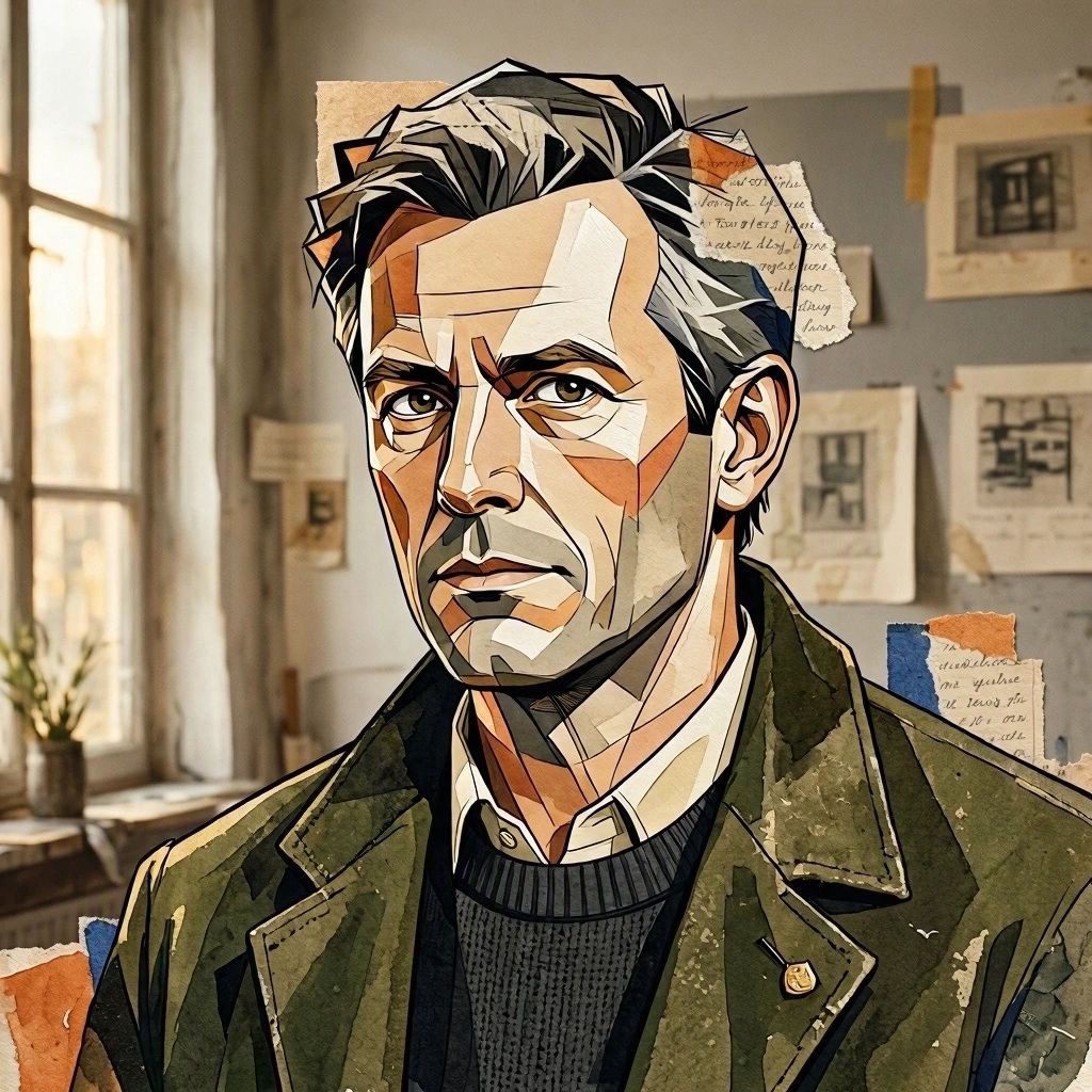 ein fiktives Selbstportrait im Stile von Steffen Vogel (nach den Vorstellungen und Halluzinationen der KI - MS Copilot generated image) - Mit KI erstellt - Microsoft Bing - Image Creator