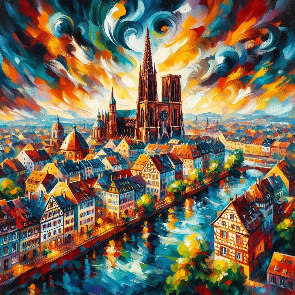 Straßburg (nach den Vorstellungen und Halluzinationen der KI - MS Copilot generated image) - Mit KI erstellt - Microsoft Bing - Image Creator unterstützt von DALL·E 3