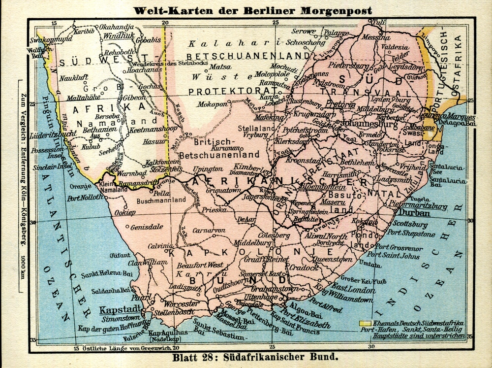 Südafrika - Welt-Karten der Berliner Morgenpost 1927